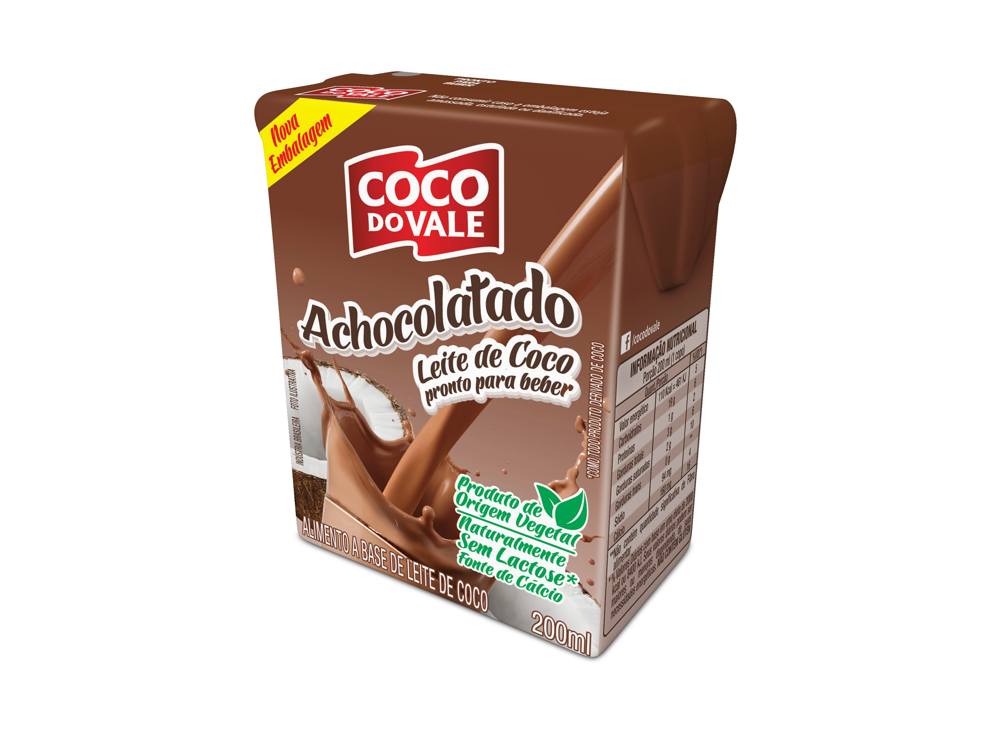 Coconut Milk beverage with Chocolate flavor, size 200ml
